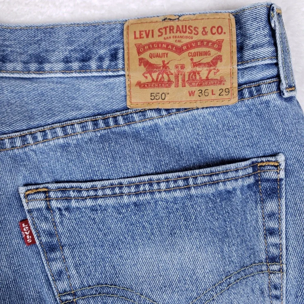 Levi's 550 Relaxed Fit Jeans Mens 36x29 Light Wash Denim Vintage Y2K‎